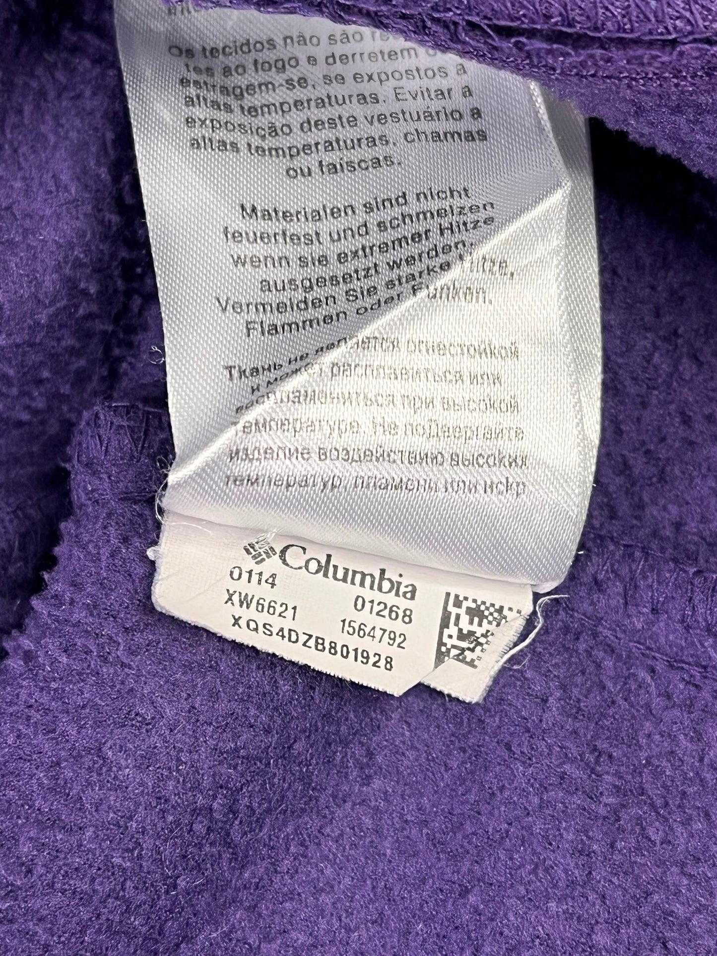 Polar Columbia Full Zip Mujer color morado vista frontal