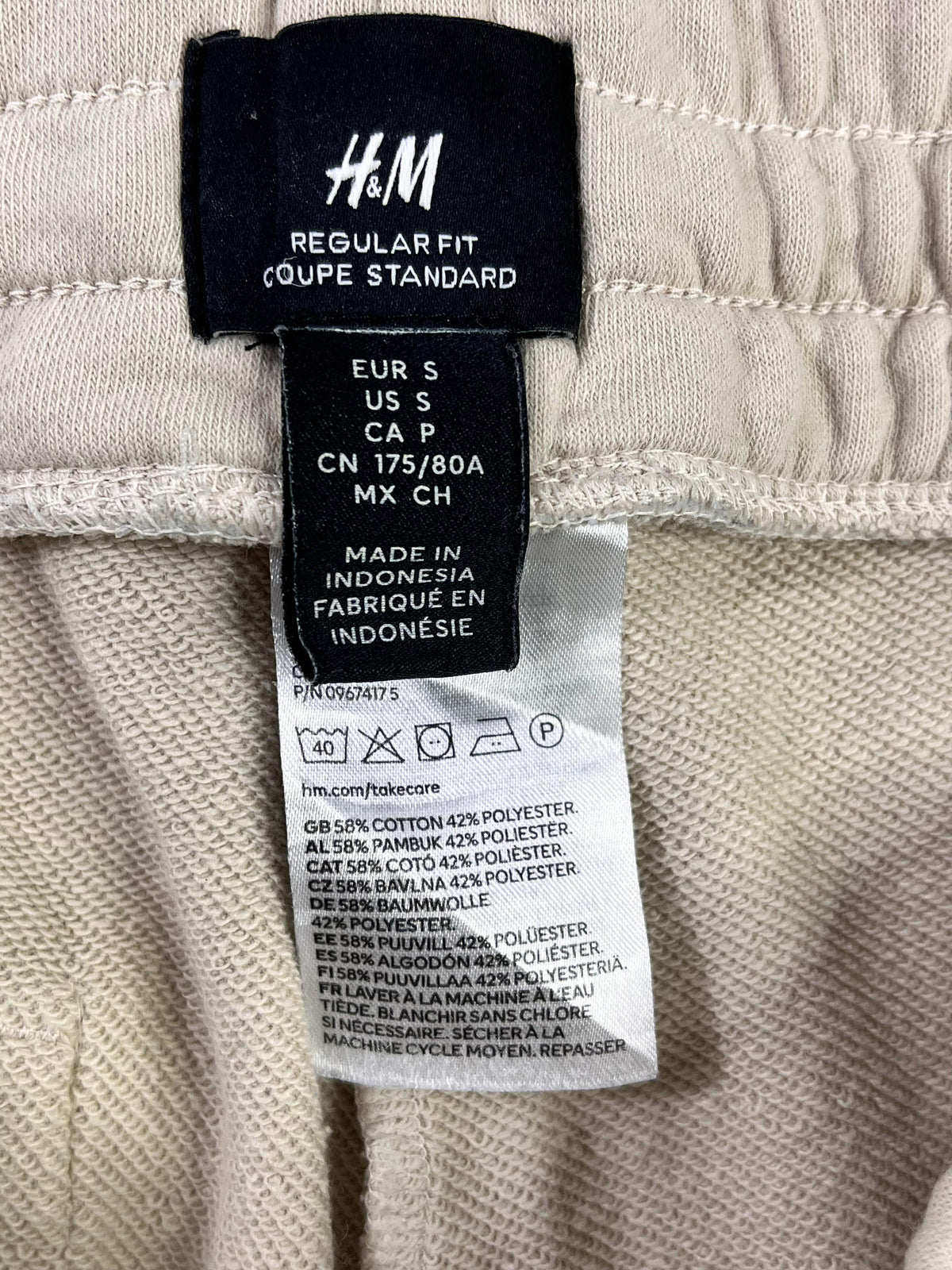 SHORT H&M REGULAR FIT HOMBRE TALLA S BEIGE