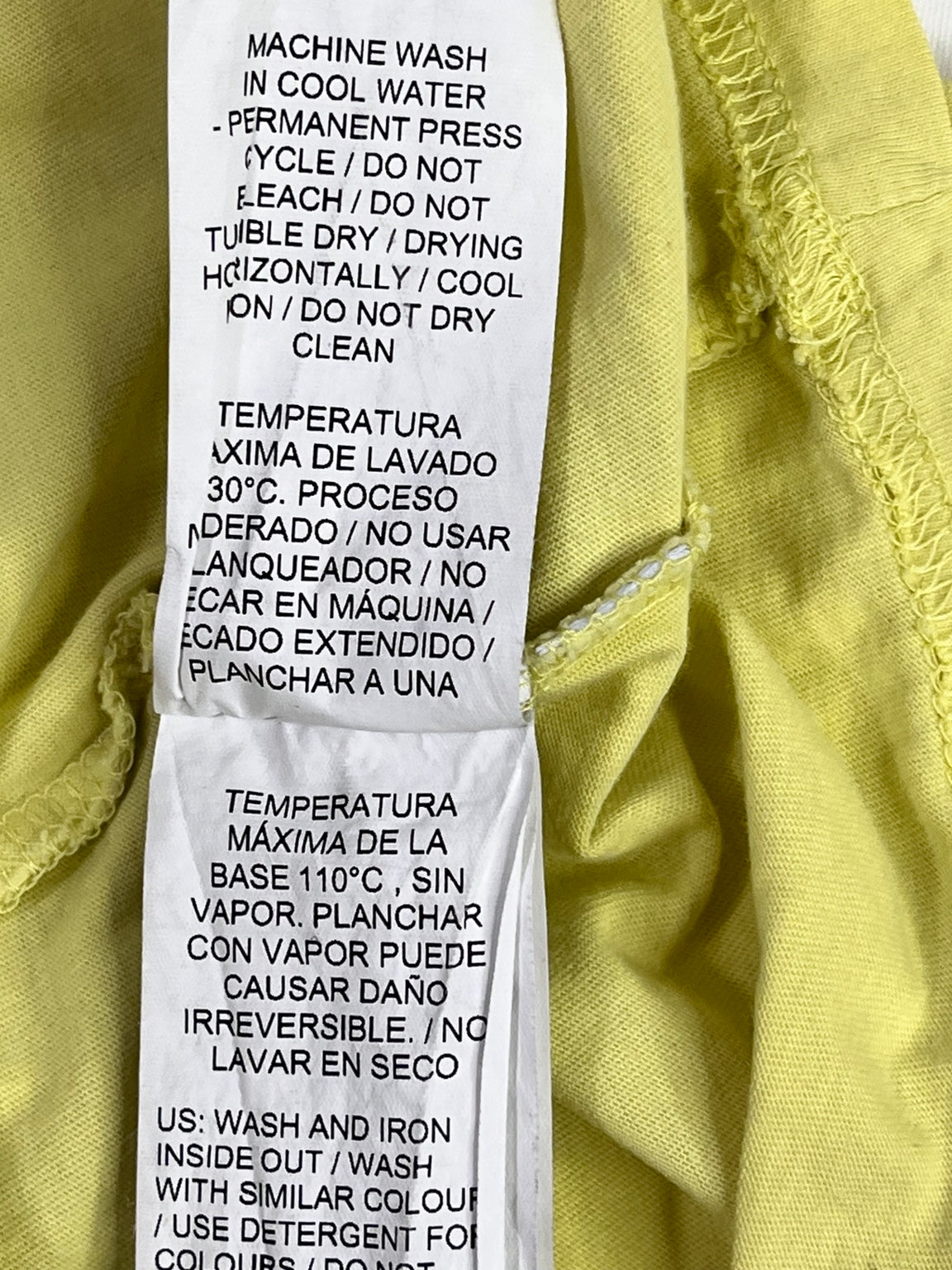 Etiqueta de cuidados de la prenda Puma