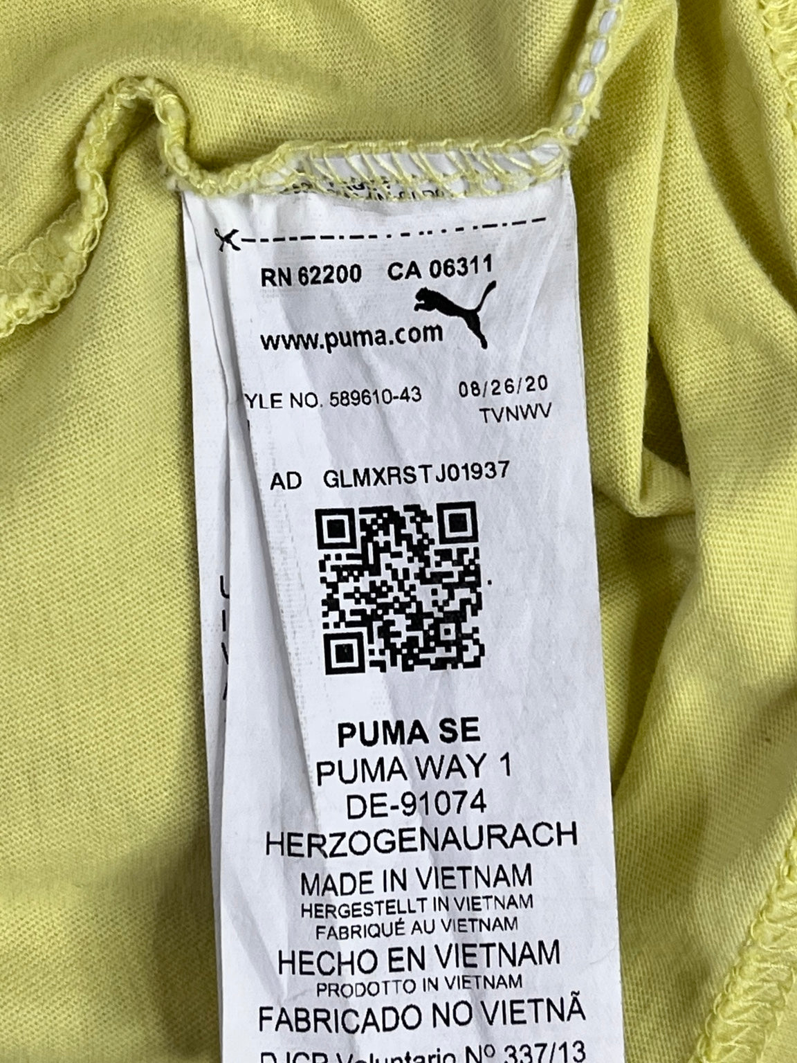 Etiqueta Puma número de estilo 589610-43