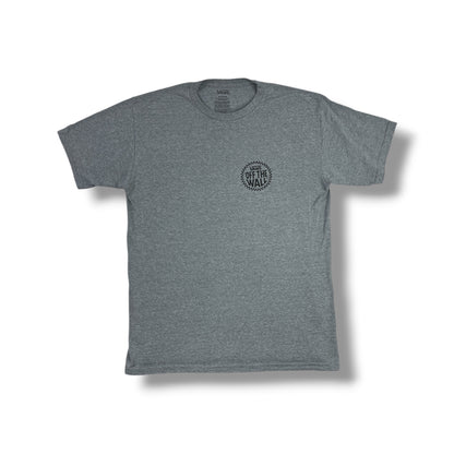 Foto original frontal polera Vans Off The Wall gris jaspeada