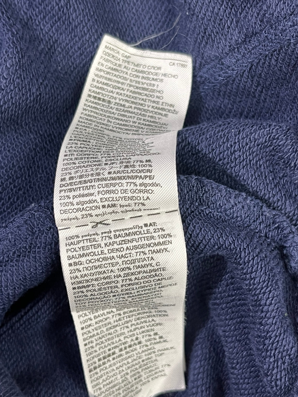 Etiqueta composición de la prenda