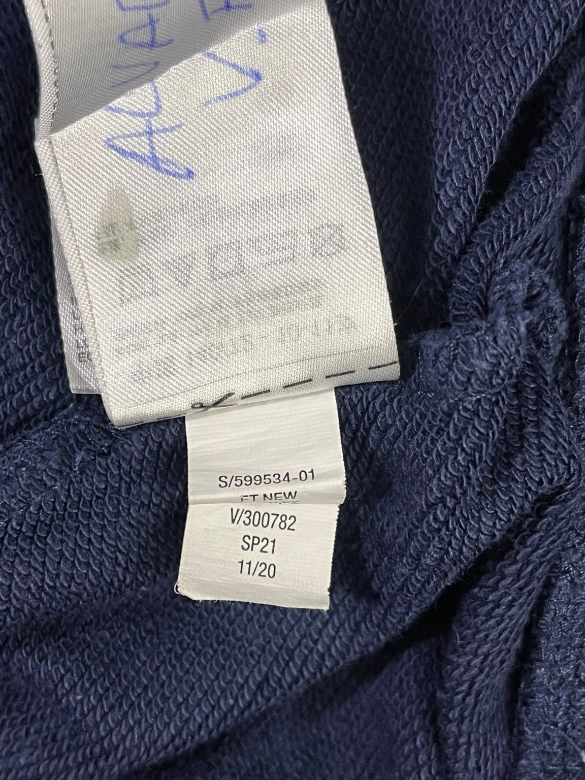 Etiqueta interna fabricación GAP