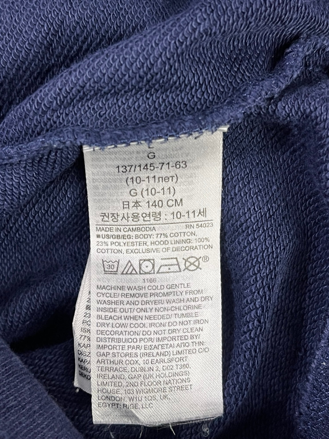 Etiqueta talla 10-11 140 cm