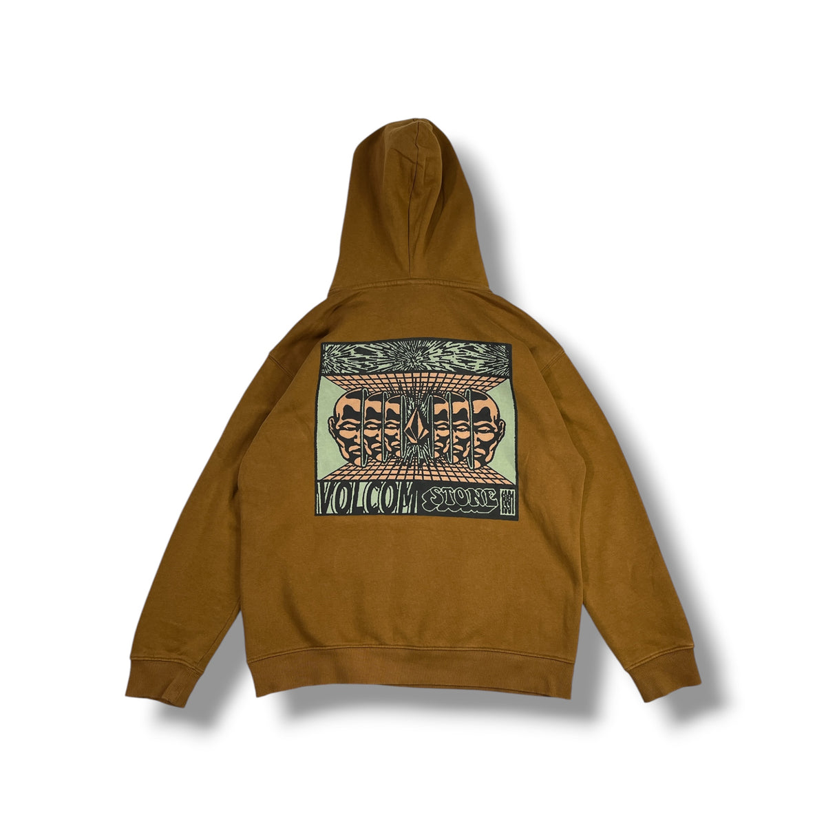 Foto original espalda del polerón Volcom, con gran estampado