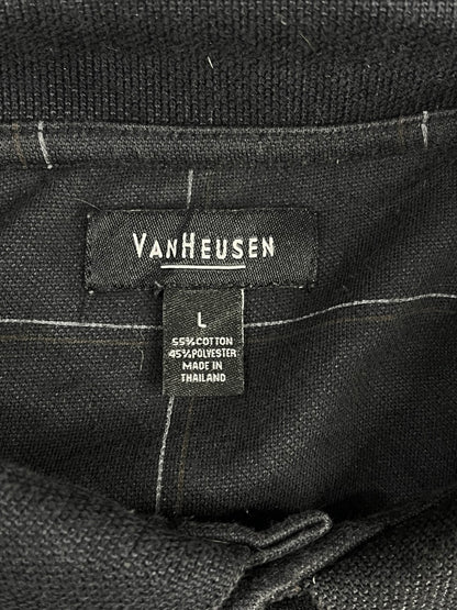 Etiqueta marca Van Heusen, talla L, composición