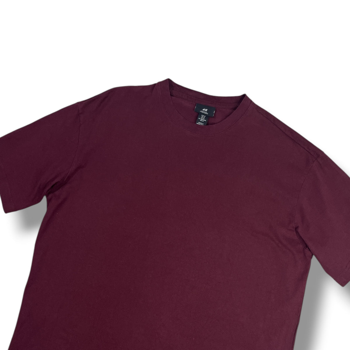 Polera H&M burdeo detalle cuello original