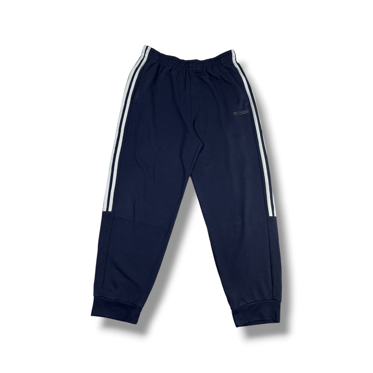 Fotografía real frontal pantalón buzo Adidas azul marino L