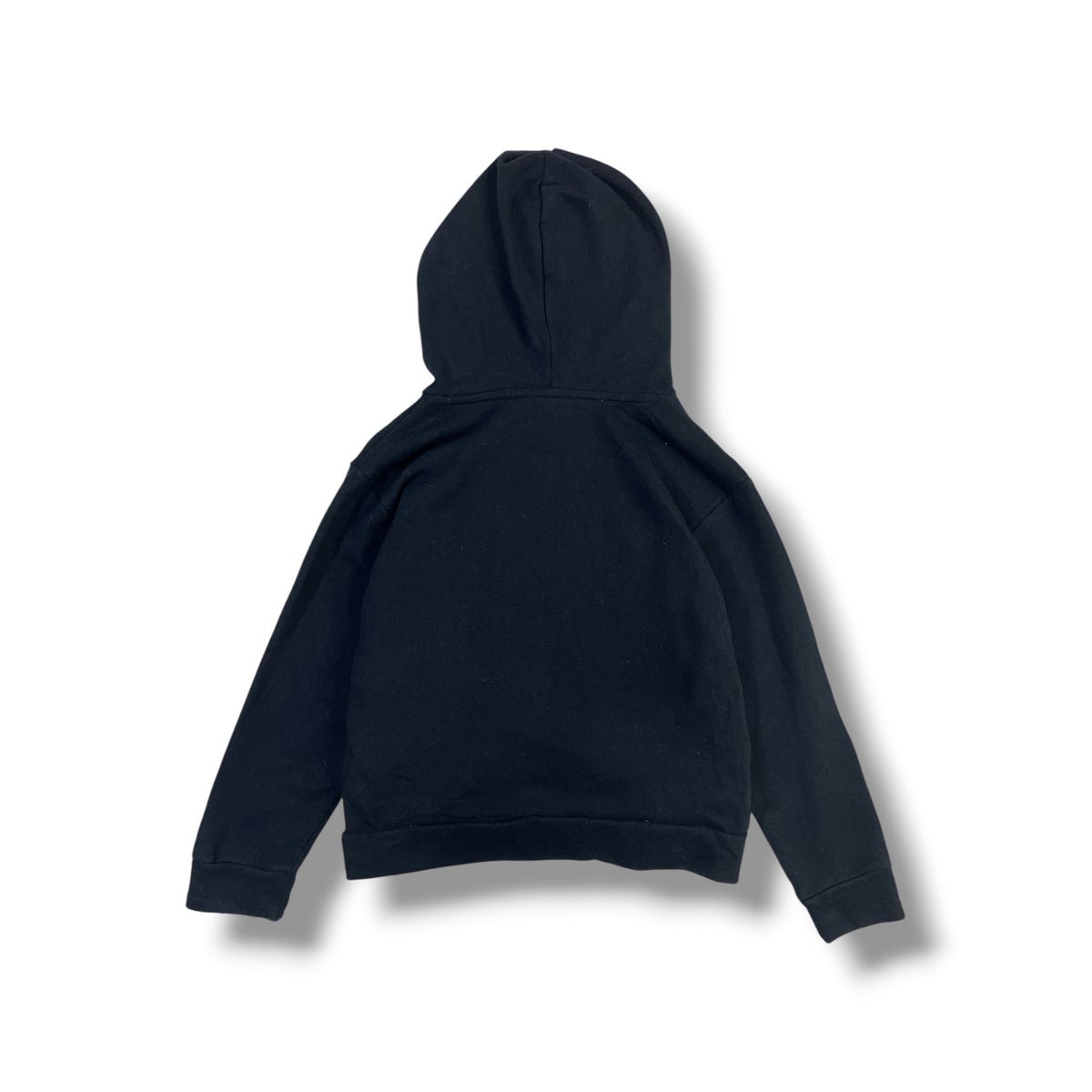 Foto real espalda polerón Puma infantil negro con capucha