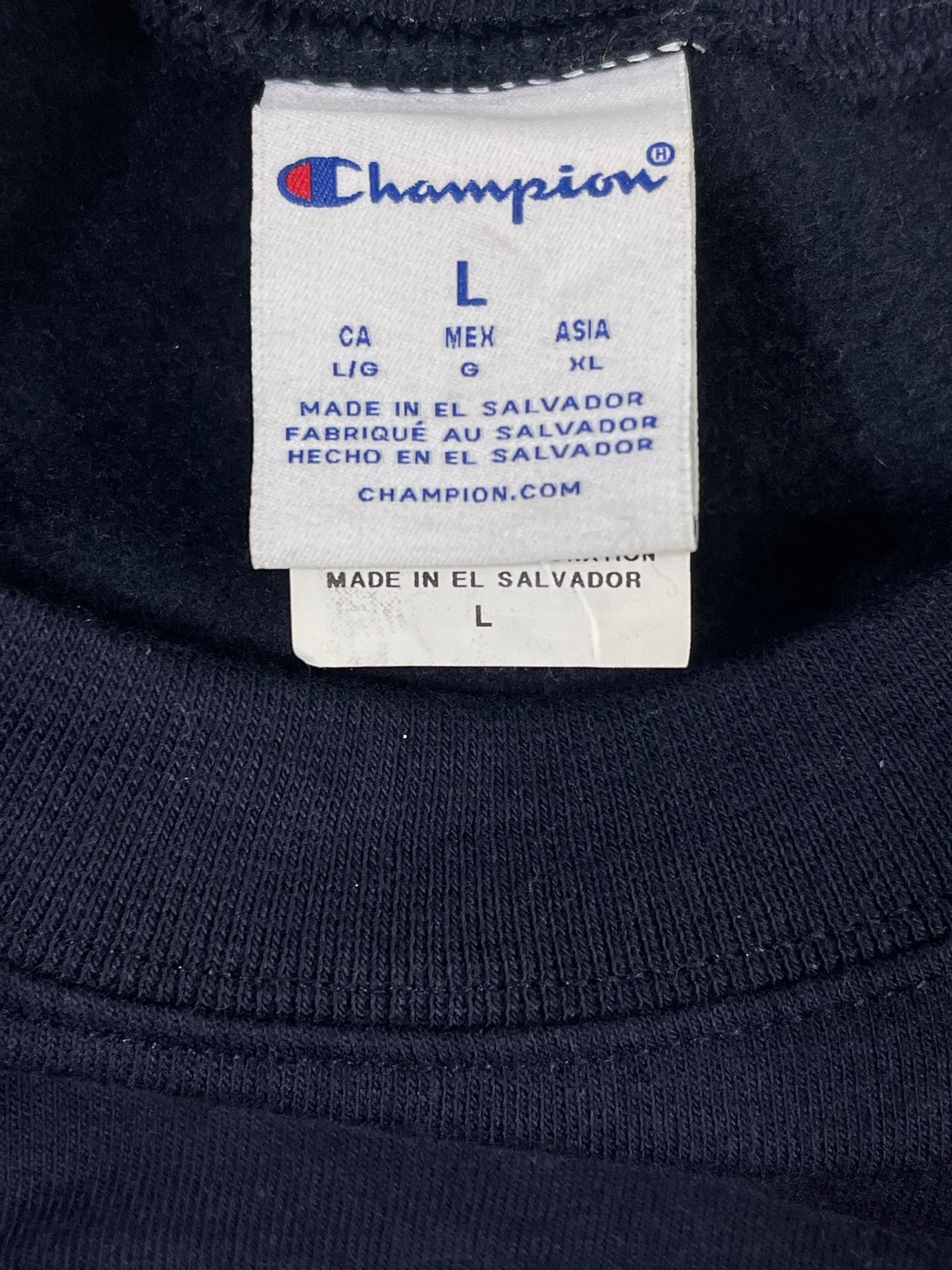 Fotografía original etiqueta Champion talla L