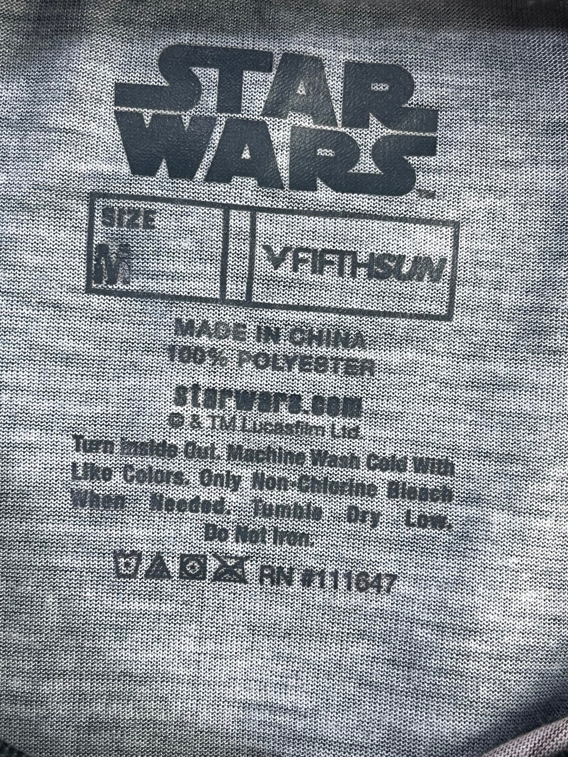 Etiqueta interior original Star Wars