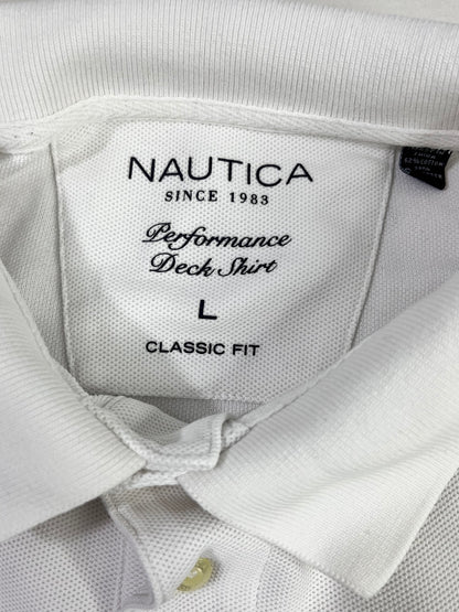Etiqueta Nautica Performance Deck Shirt talla L Classic Fit