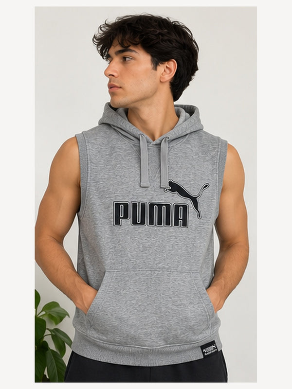 POLERÓN PUMA SIN MANGAS CON CAPUCHA HOMBRE