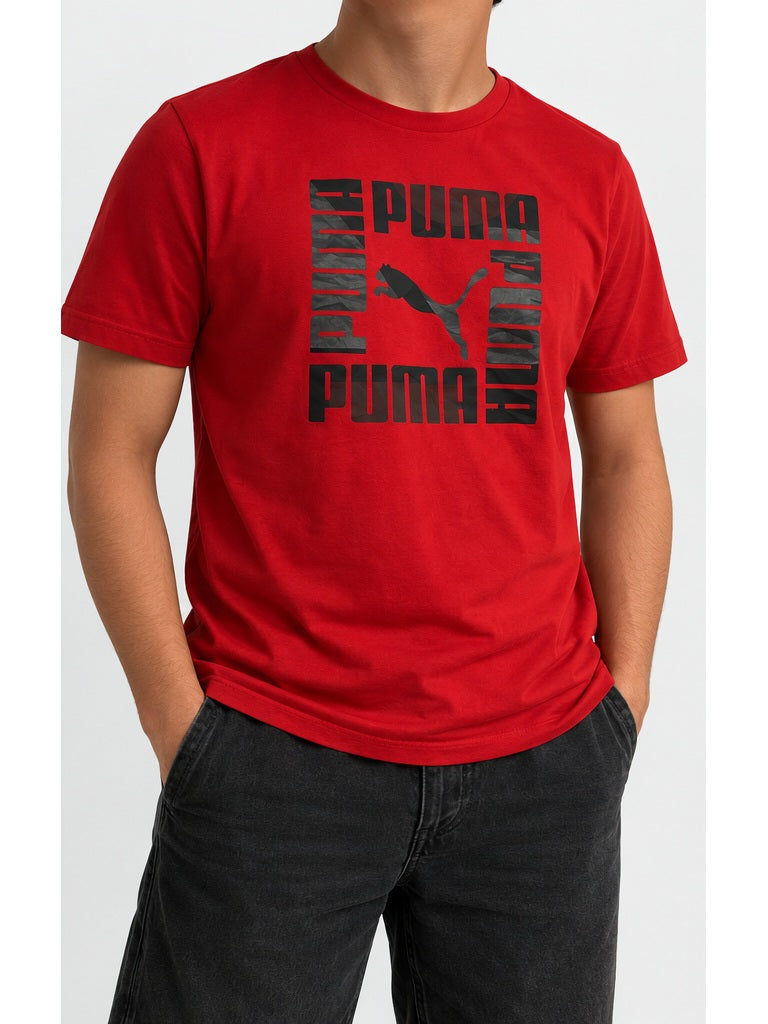 POLERA PUMA ROJA ESTAMPADA JUVENIL TALLA XL (18–20)