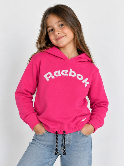 Modelo infantil con polerón Reebok fucsia talla 12
