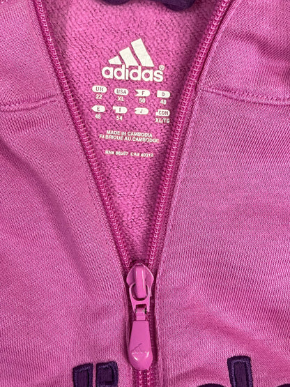 POLERÓN ADIDAS MUJER XL ROSADO CON CAPUCHA