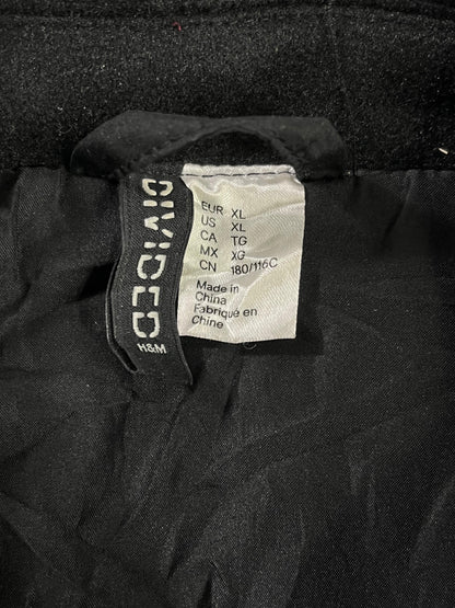 CHAQUETA BOMBER H&M DIVIDED CALIFORNIA ATHLETIC TALLA XL NEGRA/CREMA