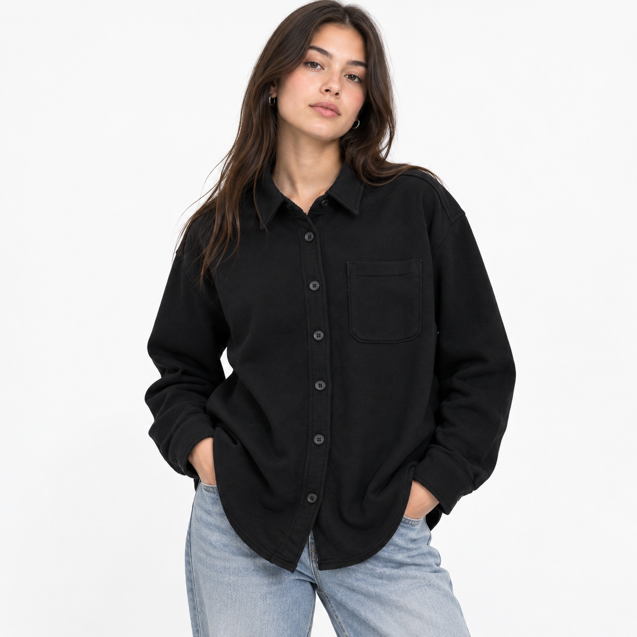 SOBRECAMISA GAP MUJER TALLA L NEGRA