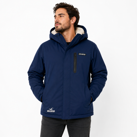 Chaqueta Hollister Sherpa Hooded Azul Marino Talla S