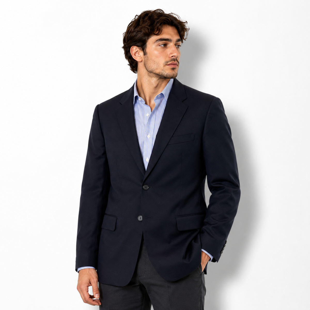BLAZER TOMMY HILFIGER HOMBRE 100% LANA AZUL MARINO