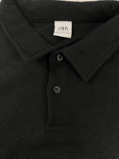 POLERA POLO ZARA HOMBRE TALLA XL NEGRA