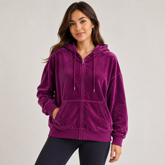 POLERÓN GAP VELOUR MUJER TALLA L MORADO