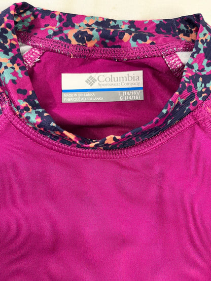 POLERA COLUMBIA OMNI-SHADE NIÑA TALLA L (14/16) ROSADA
