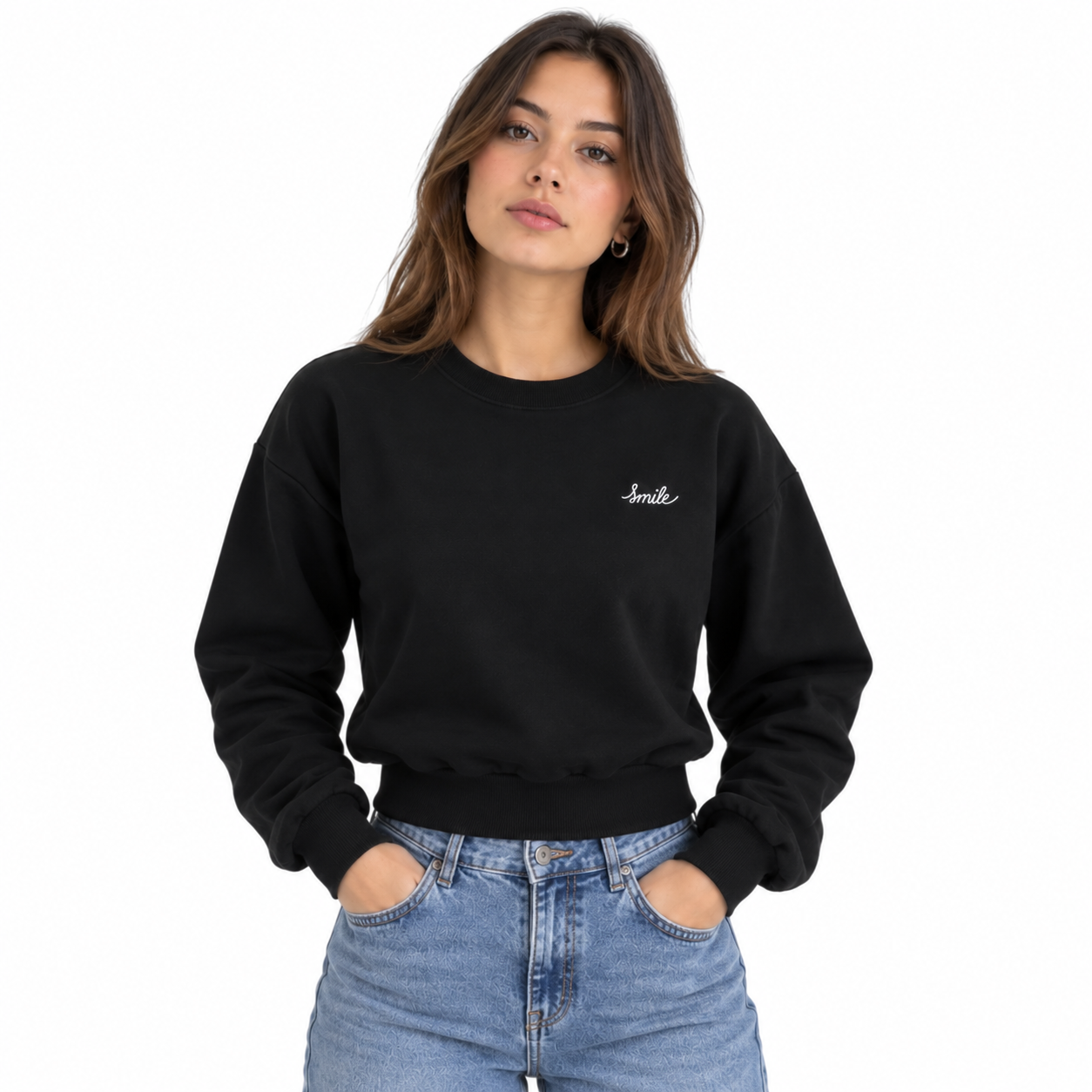 POLERÓN H&M DIVIDED SMILE MUJER TALLA XS NEGRO