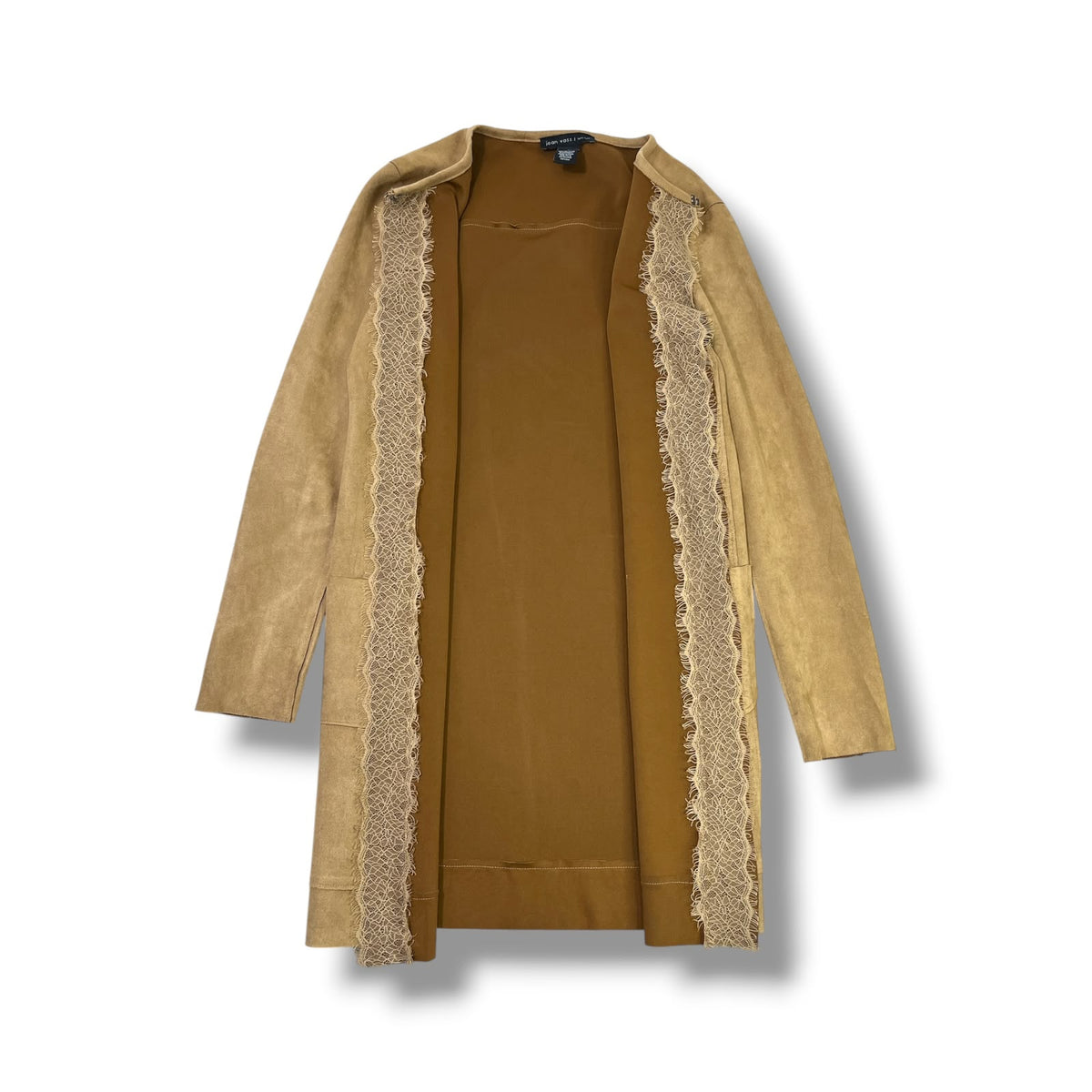 ABRIGO JOAN VASS NEW YORK MUJER XS BEIGE EFECTO GAMUZA