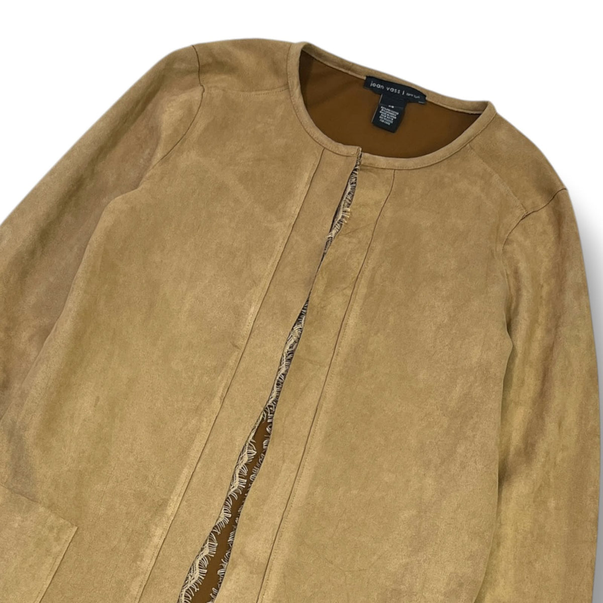 ABRIGO JOAN VASS NEW YORK MUJER XS BEIGE EFECTO GAMUZA
