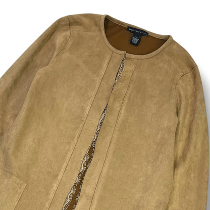 ABRIGO JOAN VASS NEW YORK MUJER XS BEIGE EFECTO GAMUZA