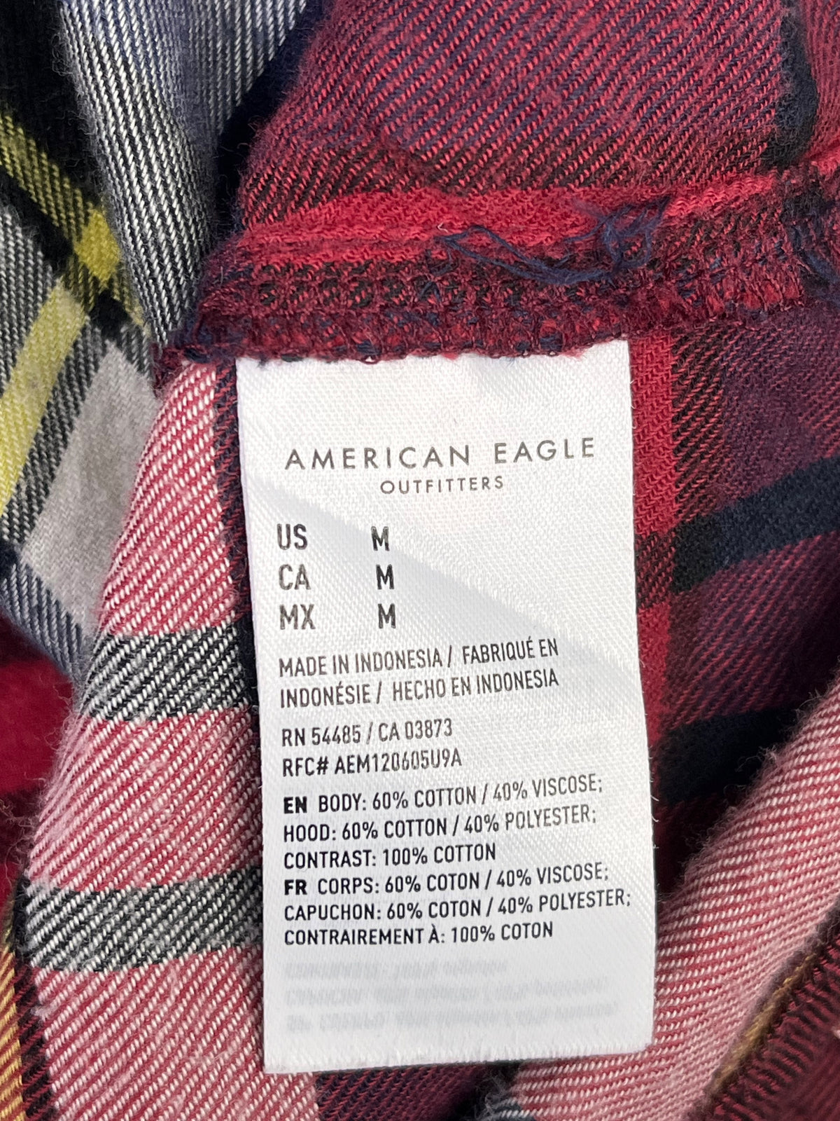 CAMISA AMERICAN EAGLE MUJER TALLA M CROP CON CAPUCHA