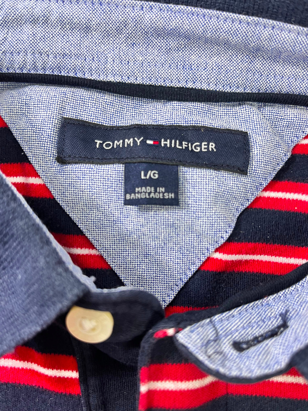 Polera Tommy Hilfiger Rayada Hombre Talla L