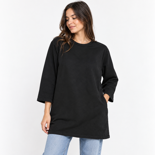 POLERÓN ZARA NEGRO MANGA 3/4 · TALLA M