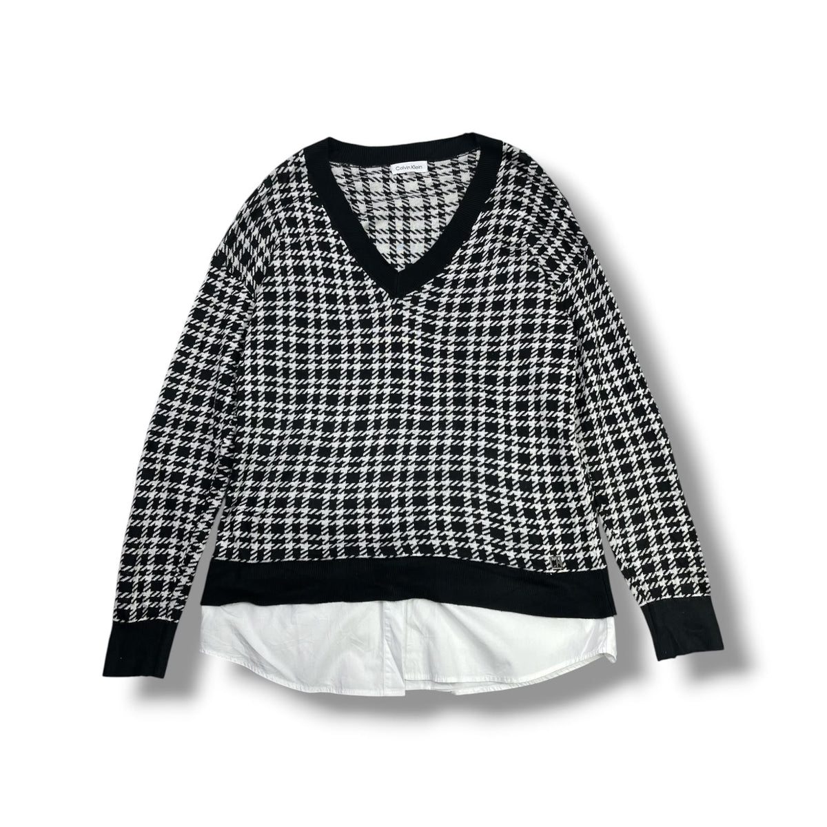 SWEATER CALVIN KLEIN MUJER TALLA S BLANCO Y NEGRO
