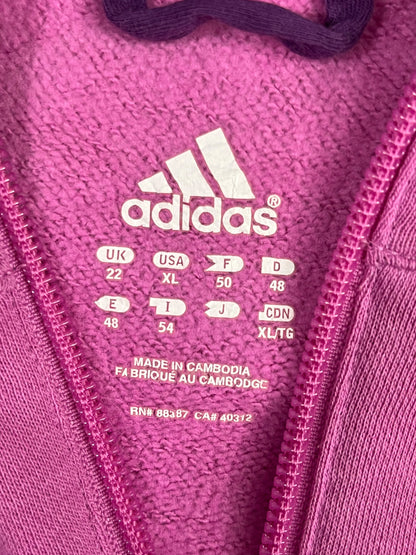 POLERÓN ADIDAS MUJER XL ROSADO CON CAPUCHA