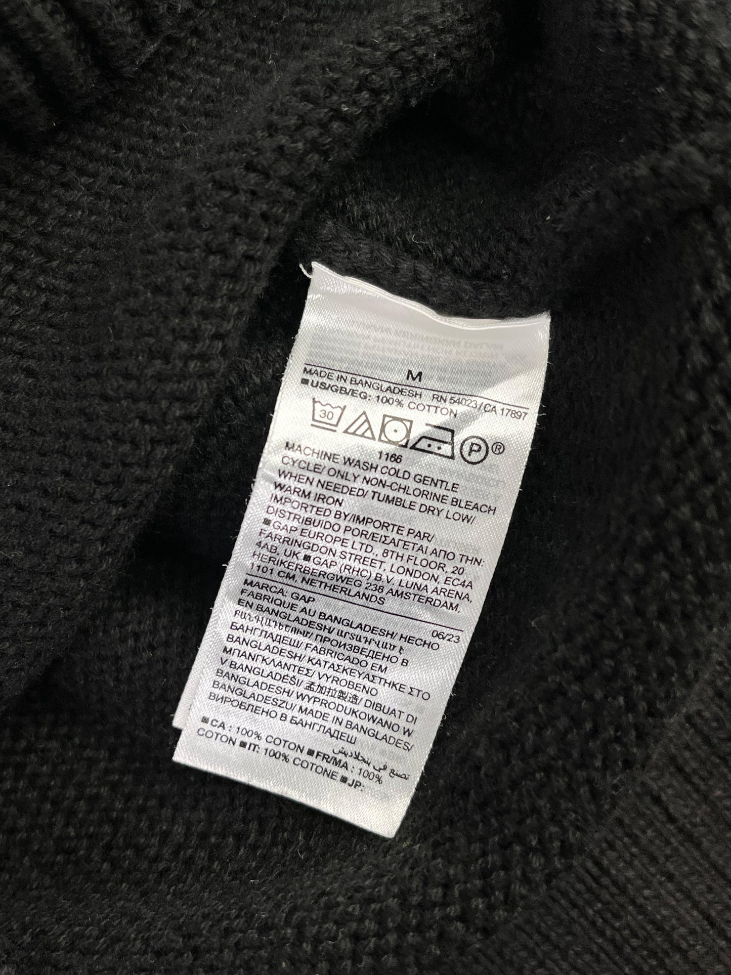 SWEATER GAP CUELLO ALTO OVERSIZE NEGRO TALLA M