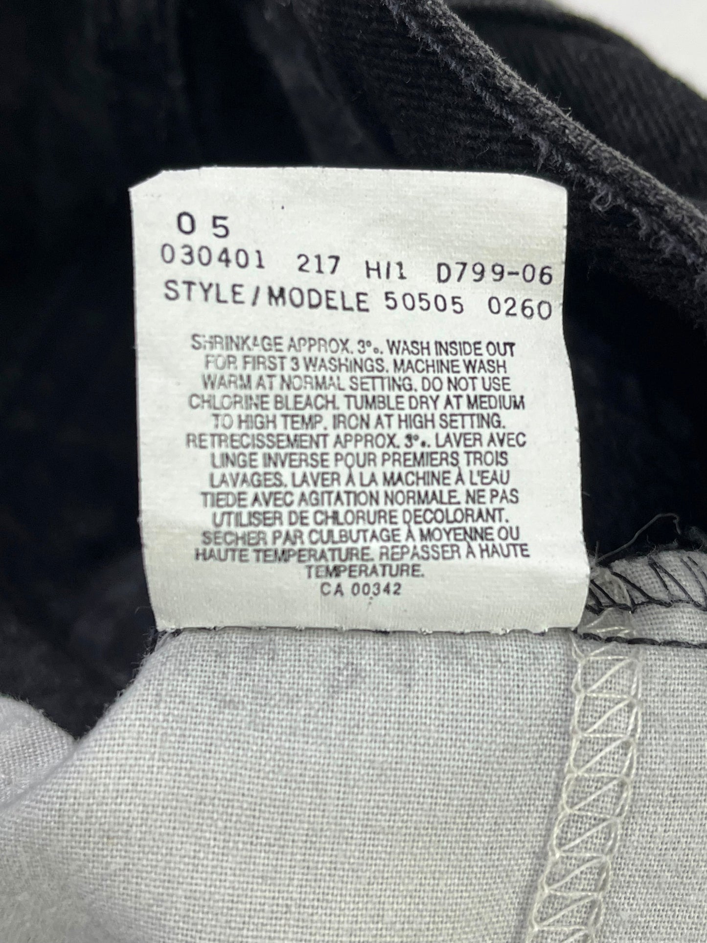 JEANS LEVI'S 505 ORIGINAL FIT NEGRO Talla 32x32