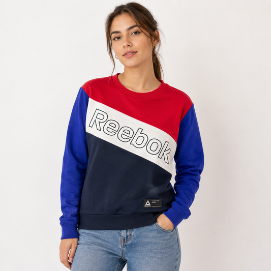 POLERÓN REEBOK COLOR BLOCK ROJO/AZUL