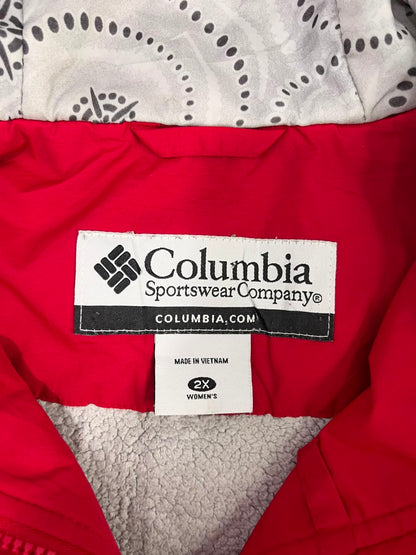 CHAQUETA COLUMBIA MUJER TALLA 2X ROJA CON FORRO POLAR