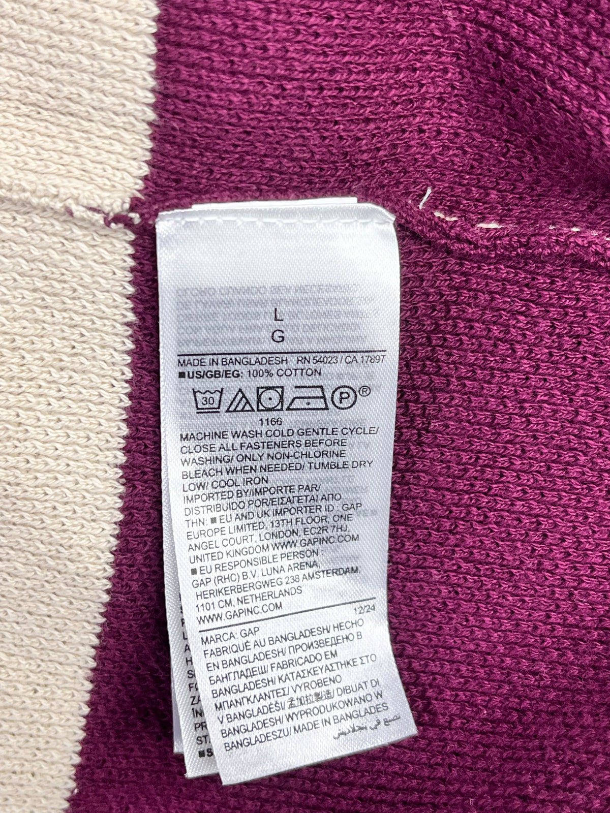 POLERA POLO GAP HOMBRE TALLA L A RAYAS