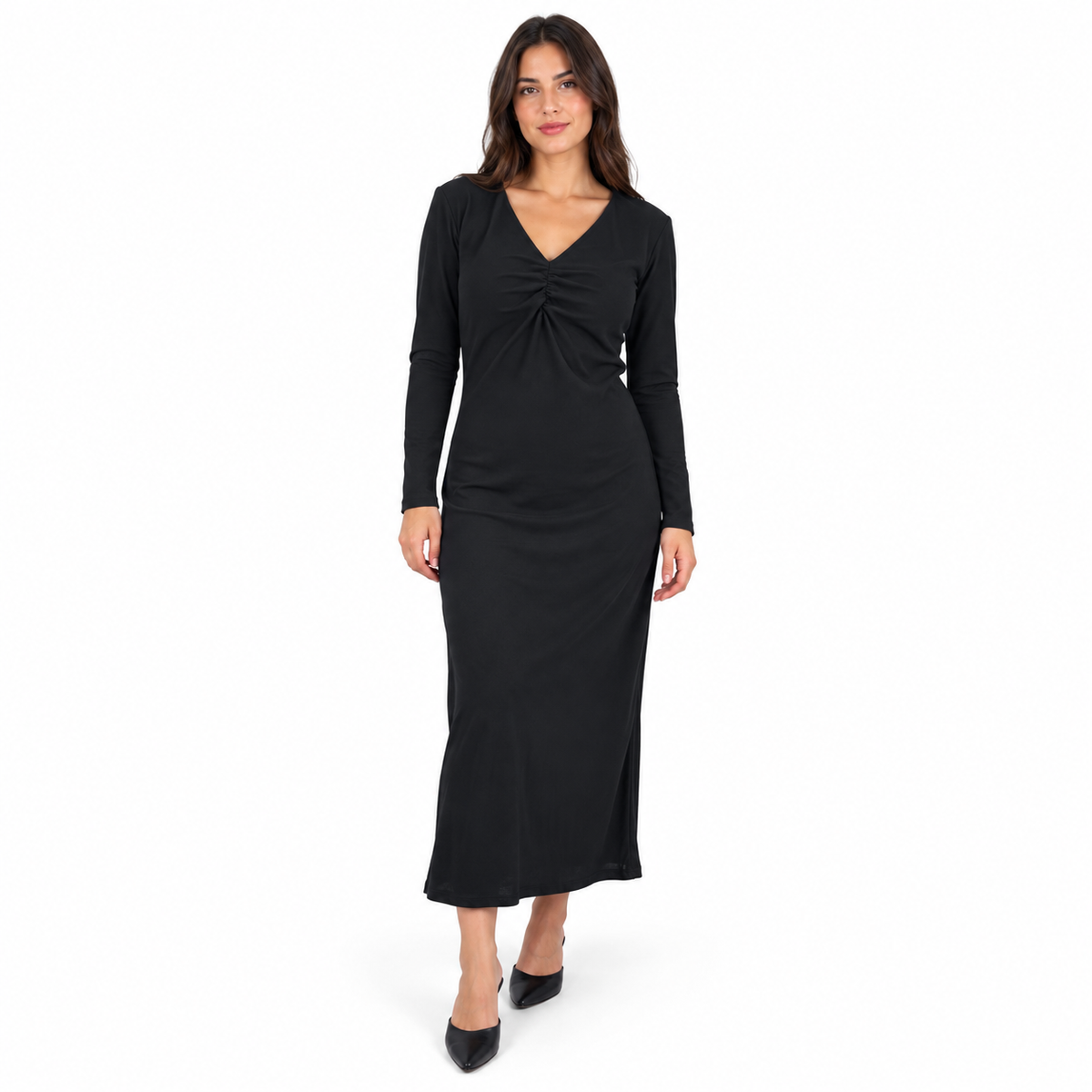 VESTIDO ZARA MUJER NEGRO MANGA LARGA · TALLA XL
