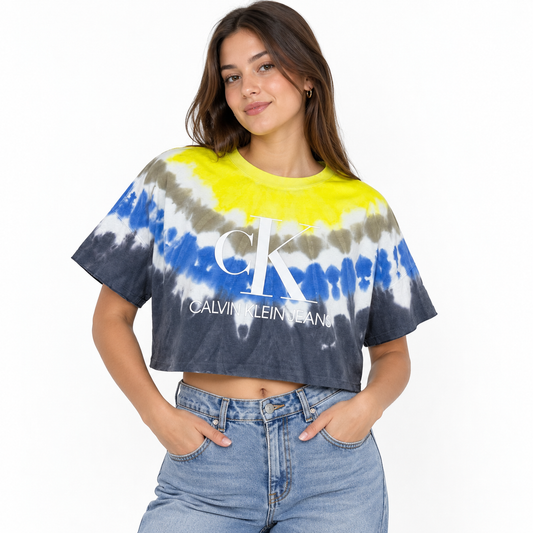 POLERÓN CROP CALVIN KLEIN JEANS TIE DYE MUJER TALLA M
