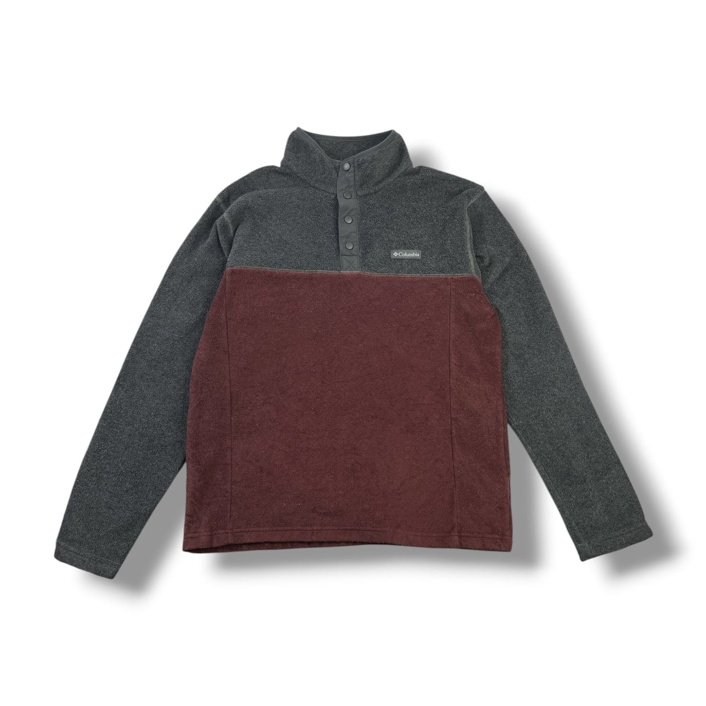 POLAR COLUMBIA HOMBRE TALLA M GRIS/BURDEO