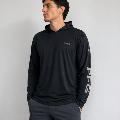 POLERA COLUMBIA PFG CON CAPUCHA HOMBRE · TALLA L