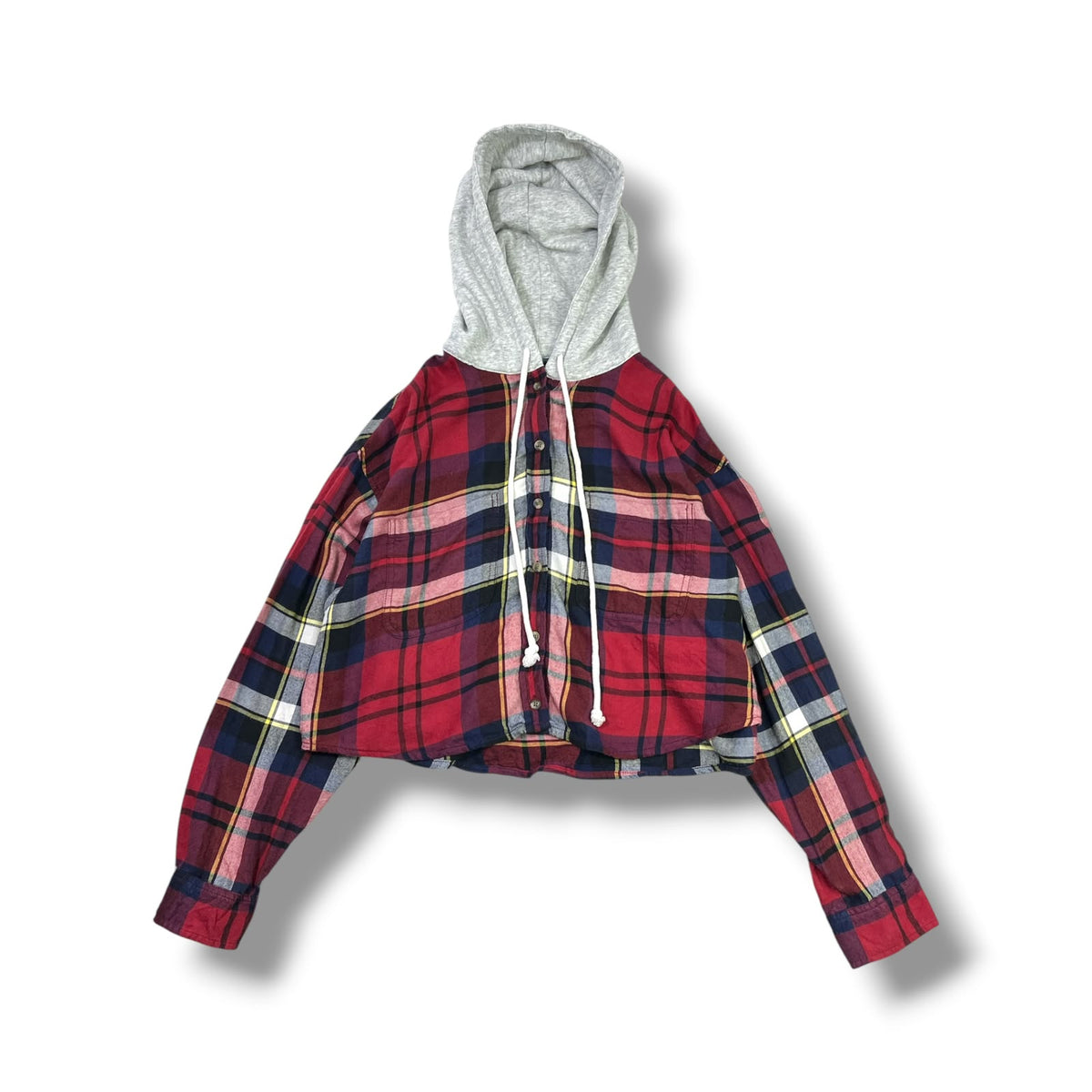 CAMISA AMERICAN EAGLE MUJER TALLA M CROP CON CAPUCHA