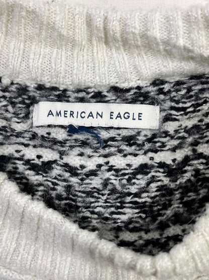 SWEATER AMERICAN EAGLE MUJER TALLA XS ESTAMPADO BLANCO Y NEGRO