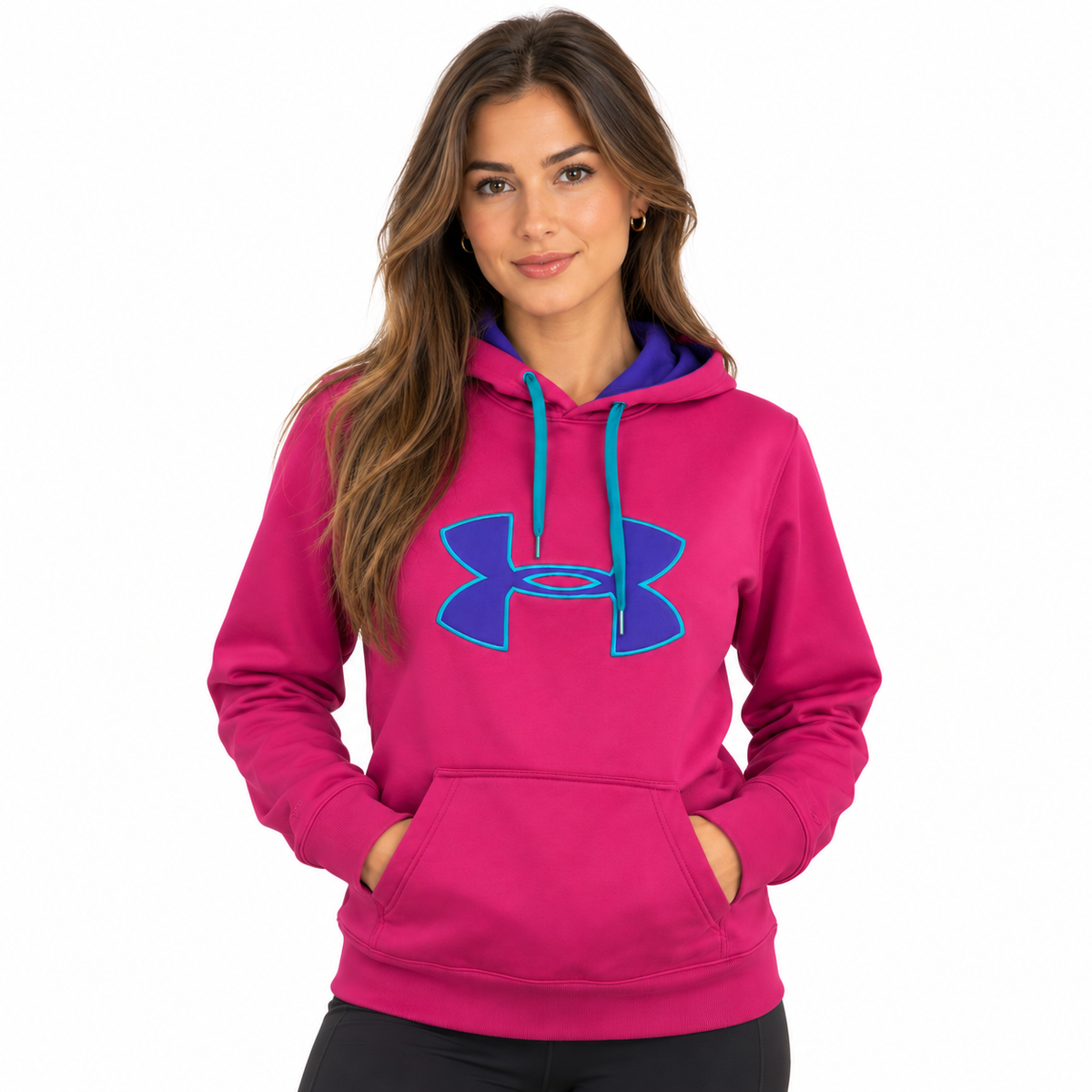 POLERÓN UNDER ARMOUR MUJER TALLA S FUCSIA CON CAPUCHA