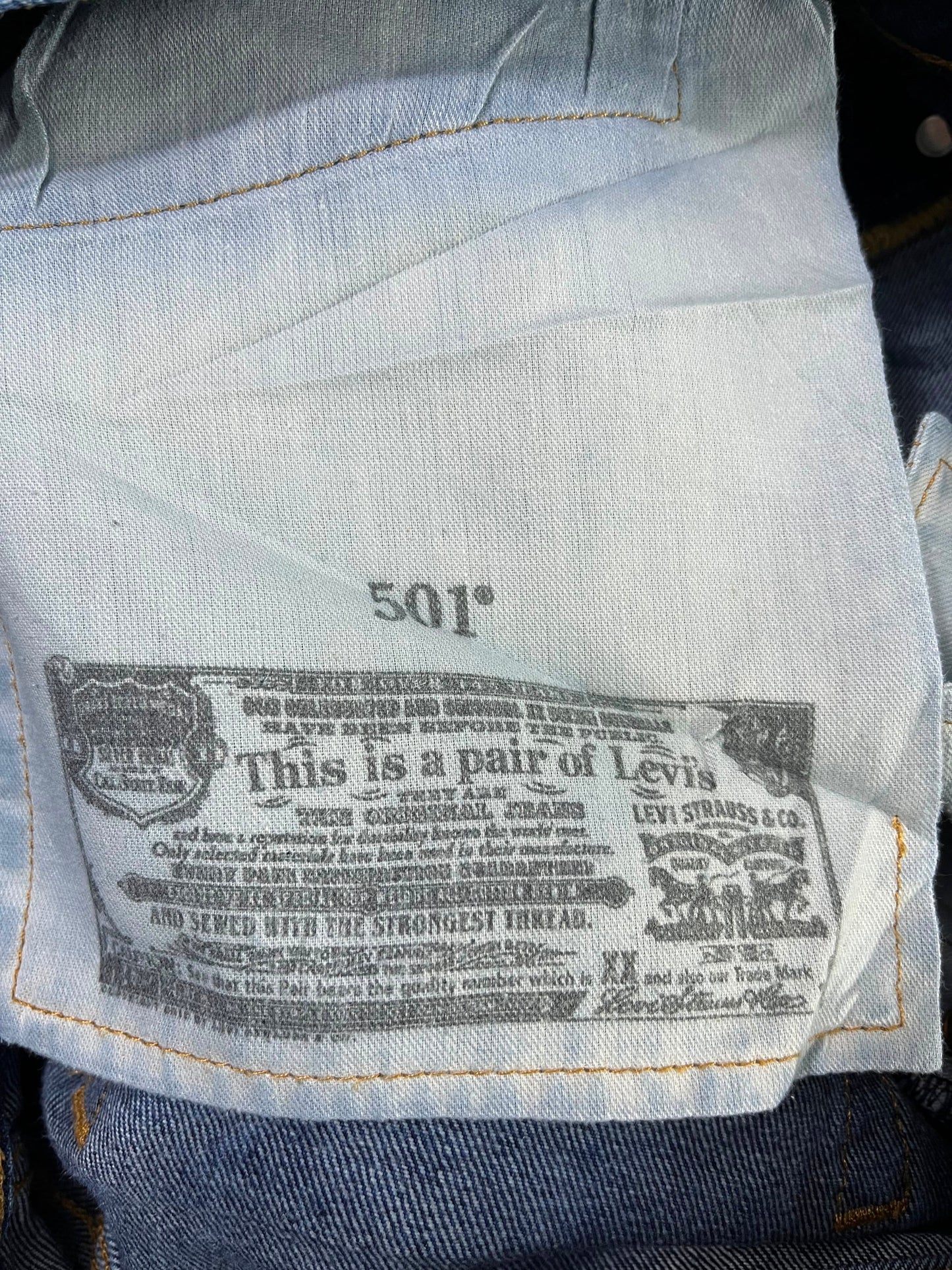 JEANS LEVI'S 501 ORIGINAL FIT AZUL Talla W34 L36