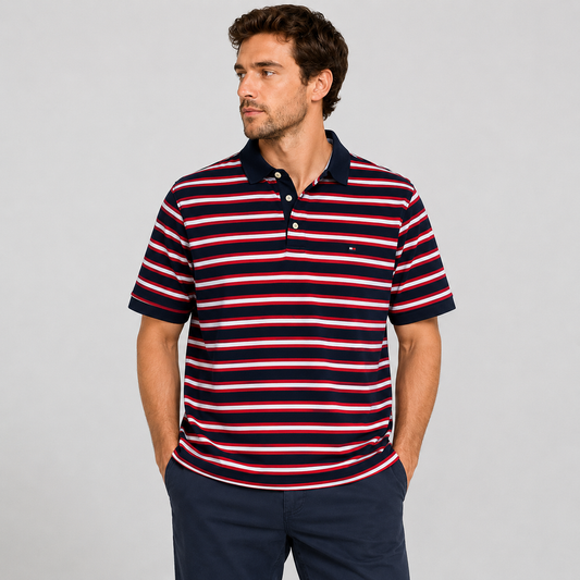 Polera Tommy Hilfiger Rayada Hombre Talla L